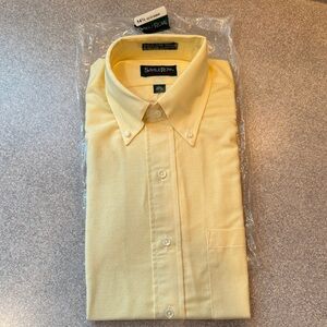 Men's Yellow Button-Down Dress Shirt